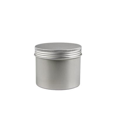 China Custom Morden Metal Round Tin Theaded Aluminum Cans Empty Candle Jars Screw Top Tin Container for sale