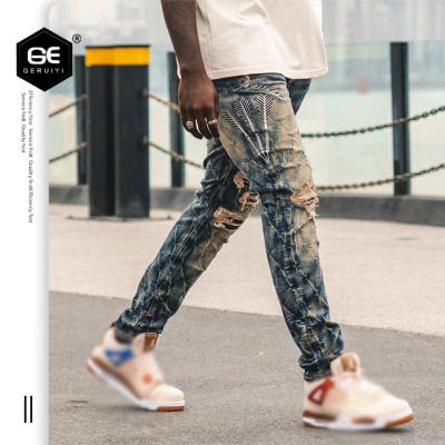 China hina factory wholesale oem oem custom made jeans low moq mens jeans breathable hip hop for sale