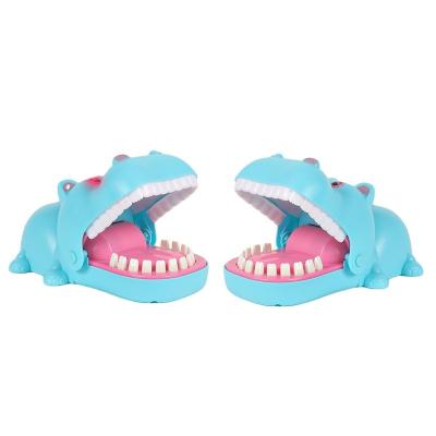 China Eco-Friendly Decompression Funny Party Tricky Toys Card Creative Glowing Hippo Bite Finger Game Decompression Toys For Kids for sale