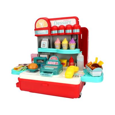 China Quaity Kitchen Suitcase Toys High Simulation Role Playing Food Cooking Toys Children's Kitchen for sale