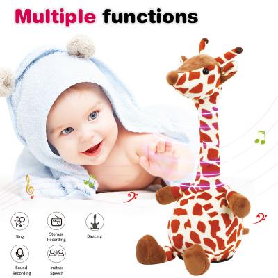 China Cute Dancing Talking Plush Toy Electronic Shake Dance Toy Toddler Giraffe Plush Cactus Toy Giraffe for sale