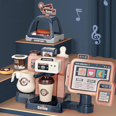 China Toy Set Kitchen Toys Food Bread Shopping Coffee Cake Simulation Toy Children Coffee Machine Pretend Game Shopping Cash Register Toys For Children for sale