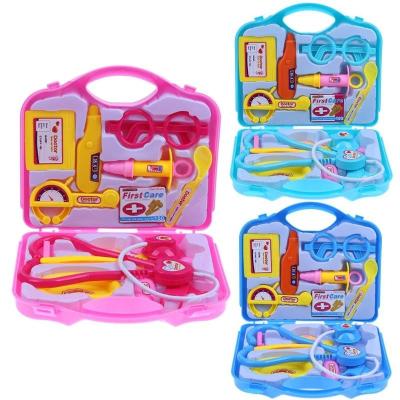 China Kids Medical Tool 15pcs Plastic Portable Suitcase Doctor Nurse Pretend Play Set for Girls Boys Gifts Learning Educational Toys for sale