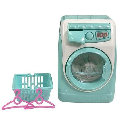 China Free Shipping ABS Mini Pretend Play Toy Simulation Washing Machine Toys Plastic Kids Can Filling Water Mini Kitchen Gift Doll Furniture for sale