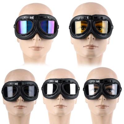 China Retro Windproof PC Motorcycle Glasses Eyewear Goggles Glass Helmet Goggles Motocross Scooter Bike Cycling for sale