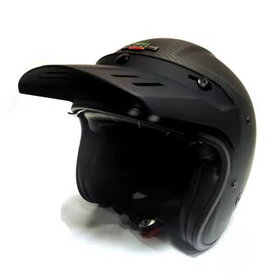 China Retro Classic Motorcycle Factory Direct Sales Vintage Carbon Fiber Helmet Open Face Helmet for sale