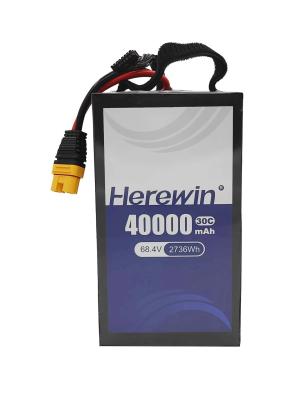 中国 18S1P 40000mAh ヘリーウィンソフトパック ドローン バッテリーパック 68.4V 30C スプレーヤー UAV バッテリー 販売のため