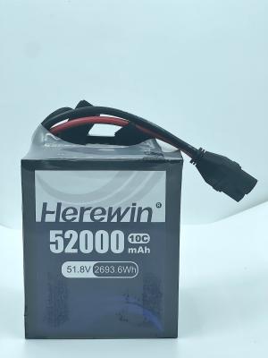 China Soft Pack UAV Drone Battery 51.8V Herewin 14S 52000MAH AI Aircraft Agricultural Drone LFP LIPO Battery for sale