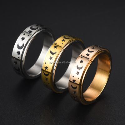 China 2022 CLASSIC Version Roman Numerals Rhinestone Inlay Hollow Stainless Steel Couple Rings For Women Men for sale