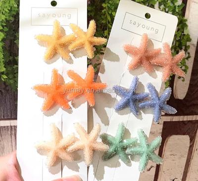 China Beautiful Sea Shell Hairpin Mermaid Elegant Starfish Headwear Accessories Bridal Handmade Hair Clips for sale