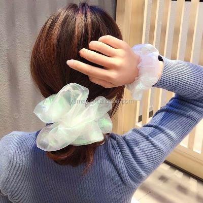 China Fashion Rainbow Scrunchy Hair Band Elastic Hair Accessories for Women Girls Kids for sale