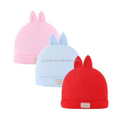 China Fashion 0-6 Months Autumn Newborn Winter Spring Organic Cotton Knitted Baby Beanie Hats for sale