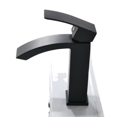 China Black Bathroom Household Sink Faucet Modern Basin Hot And Cold Faucet for sale