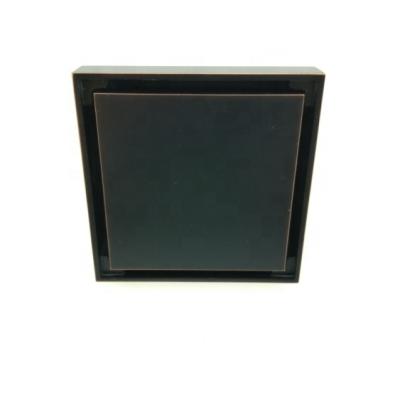 China Modern Ceramic Tile Bathroom Embedded Floor Drain Brass Material Black Finish Household Bathroom Floor Drain for sale