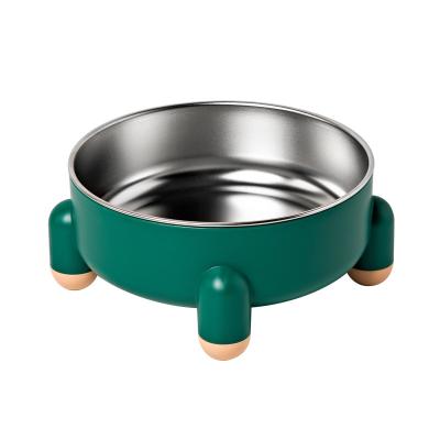 China Viable Protect Pet Holder Driver Dog Bowl Large Foldable Neck Raised Stainless Steel Slow Feeding Bowl for sale