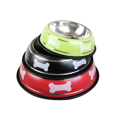 China Custom Logo Anti Slip Stainless Steel Dog Bowl Manufacturer Stainless Steel Pet Bowl Viable for sale