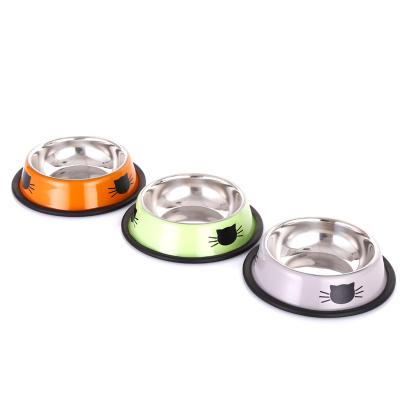 China Hot Selling Custom Viable Logo Stainless Steel Dog Cat Bowl Pet Feeder Bowls for sale