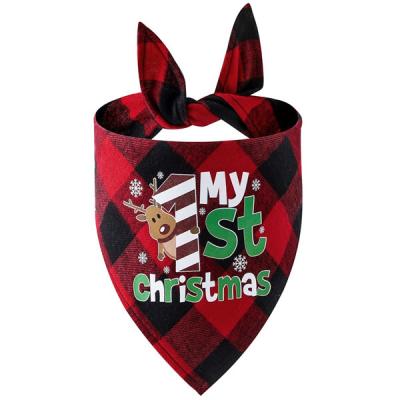 China Fashion Christmas Pet Product Pampers Triangle Scarf OEM ODM Design Cotton Festival Bandana for sale