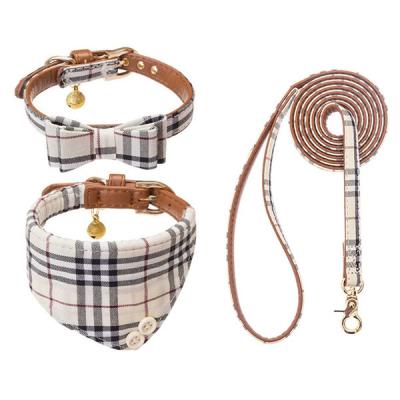 China Soft Christmas Small Animals Cotton Square Pattern Vest Scarf Collar Leash Pet Product For X'mas Dogs Cats for sale