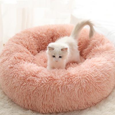 China Super Soft Viable Large And Medium Small Pet Sleeping Bed Kennel Cat Nest Round Long Hair Nest House for sale