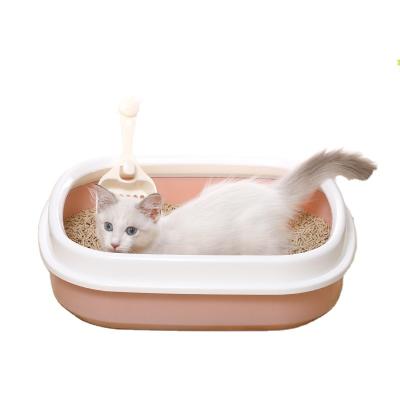 China Factory Supply Viable Pet Cleaning Cat Toilet Simple Style Cat Trash Can With Poop Shovel For All Cats for sale