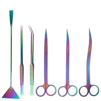 China Viable Hot Selling Aquarium Kit Plant Stainless Steel Water Tool Grass Wave Trimer Scissors for sale