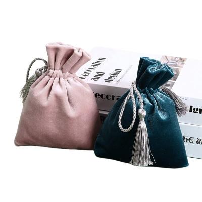 China Eco-Friendly Silk Flannel Dies Bag Small Jewelry Drawstring Coin Bags Custom Pouches for sale