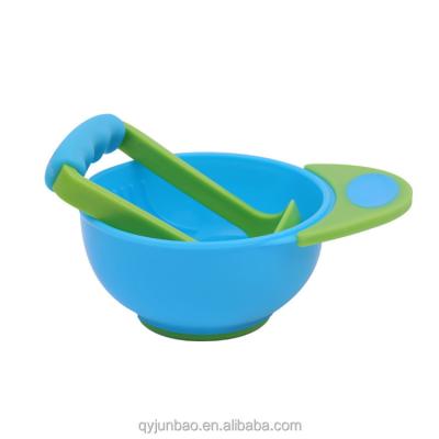 China BPA Free Latest Eco-Friendly Special Plastic Bowl Small MOQ Making Homemade Baby Food Manual Bowl Grinding Set for sale