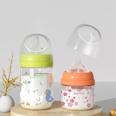 China BPA Free Factory most selling 2022 trending newborn baby feeding products borosilicate glass bottle non colic small glass milk bottles for sale