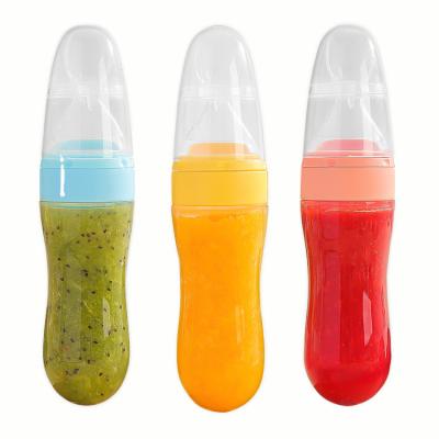 China Latest Factory BPA Free Direct Supply Anti Colic Resistant Teat Baby Spoon Baby Spoon Silicone Conductor And Spoon Bottle for sale