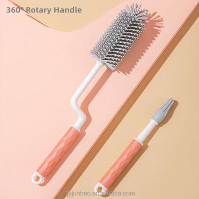 China Viable Wholesale Cheap Portable Rotating Bottle Cleaner Brush Baby Bottle Cleaning Brush Private Label for sale