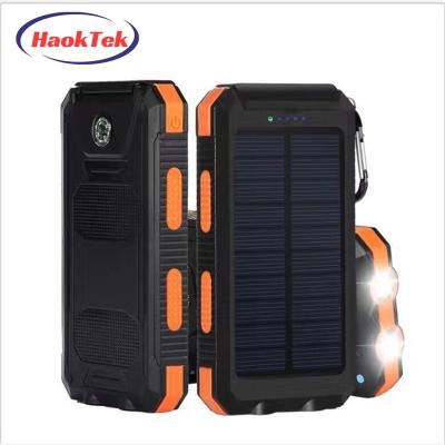 China 2023 Popular Products Solar Panel Charging Solar Power Bank 20000mah USB Waterproof Portable Solar Battery Bank With Led Lights for sale