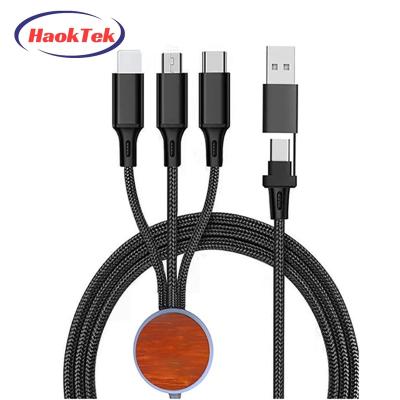 China MP3/MP4 Player HAOKTEK Lead Customs Logo Nylon Braided Fast Charging 5 in 1 Type C Usb C Cable Data for sale