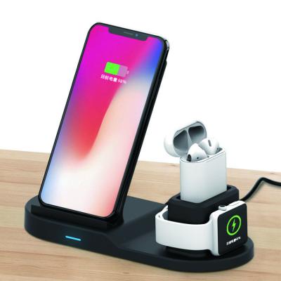 China Smart Watch QI 3 in 1 Charging Station Stand 10W Multifunctional Wireless Charger N30 for Apple iWatch Wireless Earphone for sale