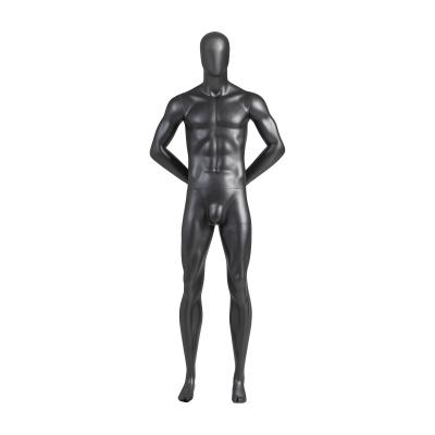 China Easy Dress Grey Muscular Male Torso Mannequin Glass Fiber Stand Upright for sale