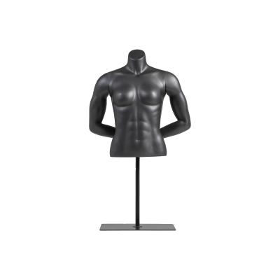 China Window Display Half Body Fitness Mannequin Headless Black Eco Friendly for sale