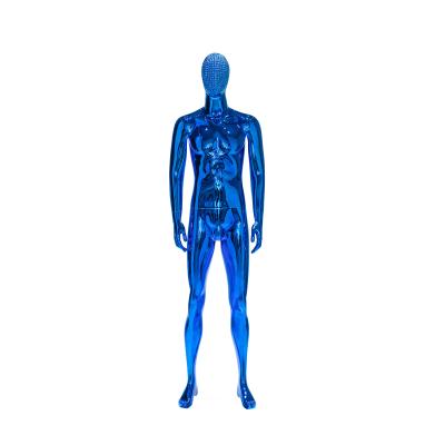 China Blue Male Mannequin Full Body Electroplated Stand Pose For Clothing Display for sale