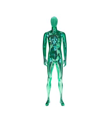 China Fashionable Green Full Body Male Mannequin Electroplated Upright Standing for sale