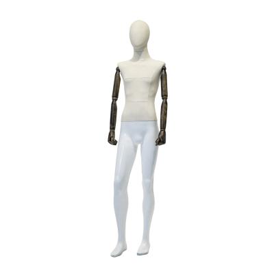 China Wooden Arms Full Body Male Mannequin Natural Curve For Clothing Display for sale