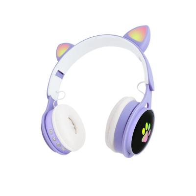 China Car For Kids Outdoor Cat Ear Wireless Headphones Flash Music Stereo Gaming Speaker Headphones Game Room for sale