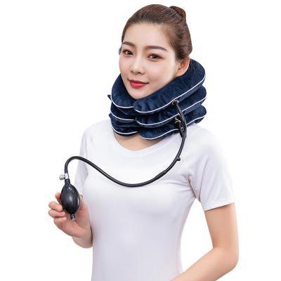 China Convenient Adjustable Orthopedic Neck Support Brace Soft Inflatable Cervical Neck Support Collar Air Cervical Traction Device for sale