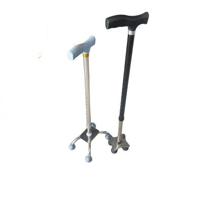 China Adjustable Walking Stick Rehabilitation Therapy Supply Aluminium Alloy Elderly Medical Walking Canes Four-corners Claw Adjustable Crutches For Disabled for sale