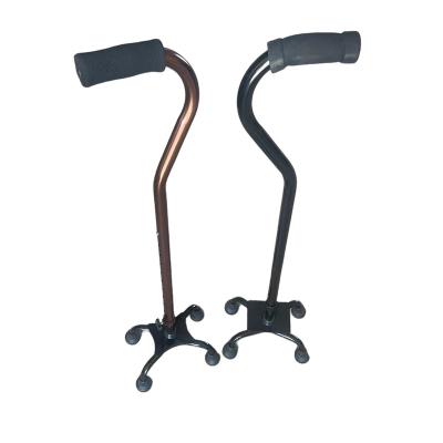 China Adjustable Walking Stick Factory Direct Price Discount Height Adjustable Old Man's Cane Four-claw Base Solid Cane for sale