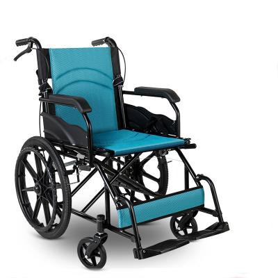 China Rehabilitation Center Wholesale New Hand Brake Wheelchair Footplate Wheelchair Folding Wheelchair Lightweight for sale