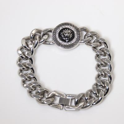 China 2022 fashion stainless steel bracelets luxury casual/sports jewelry for men party lion head for sale