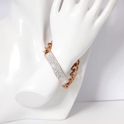 China Casual/Sporty Stainless Steel Zircon Bracelets For Women With Cool Zircon Party Style for sale