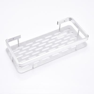 China Modern Aluminum Self Adhesive Bath Storage Shelf Bathroom Shower Caddy Brushed for sale