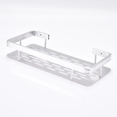 China Modern Bathroom Vacuum Shower Caddy Shelves Rectangle Corner Shelf Bathroom Wall Storage Rack Holder No Drilling Shelf for sale