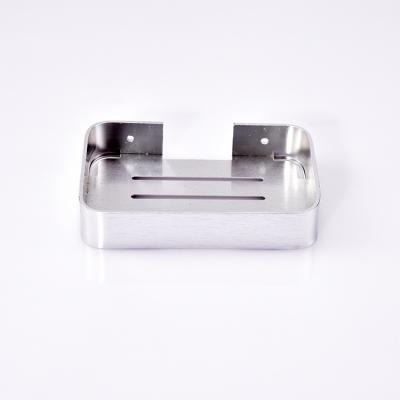 China Modern Wholesale Top Grade Custom Logo Silver Aluminum Soap Holder Dish For Bathroom for sale