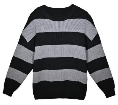 China Anti-wrinkle color pullovers long sleeve knitted crew neck cotton sweater factory direct sales custom comfortable stripe for men standard for sale